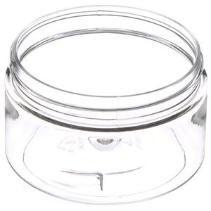 4 oz Clear PET Plastic Round Low Profile Jar - 70-400 Neck Finish - Angled View