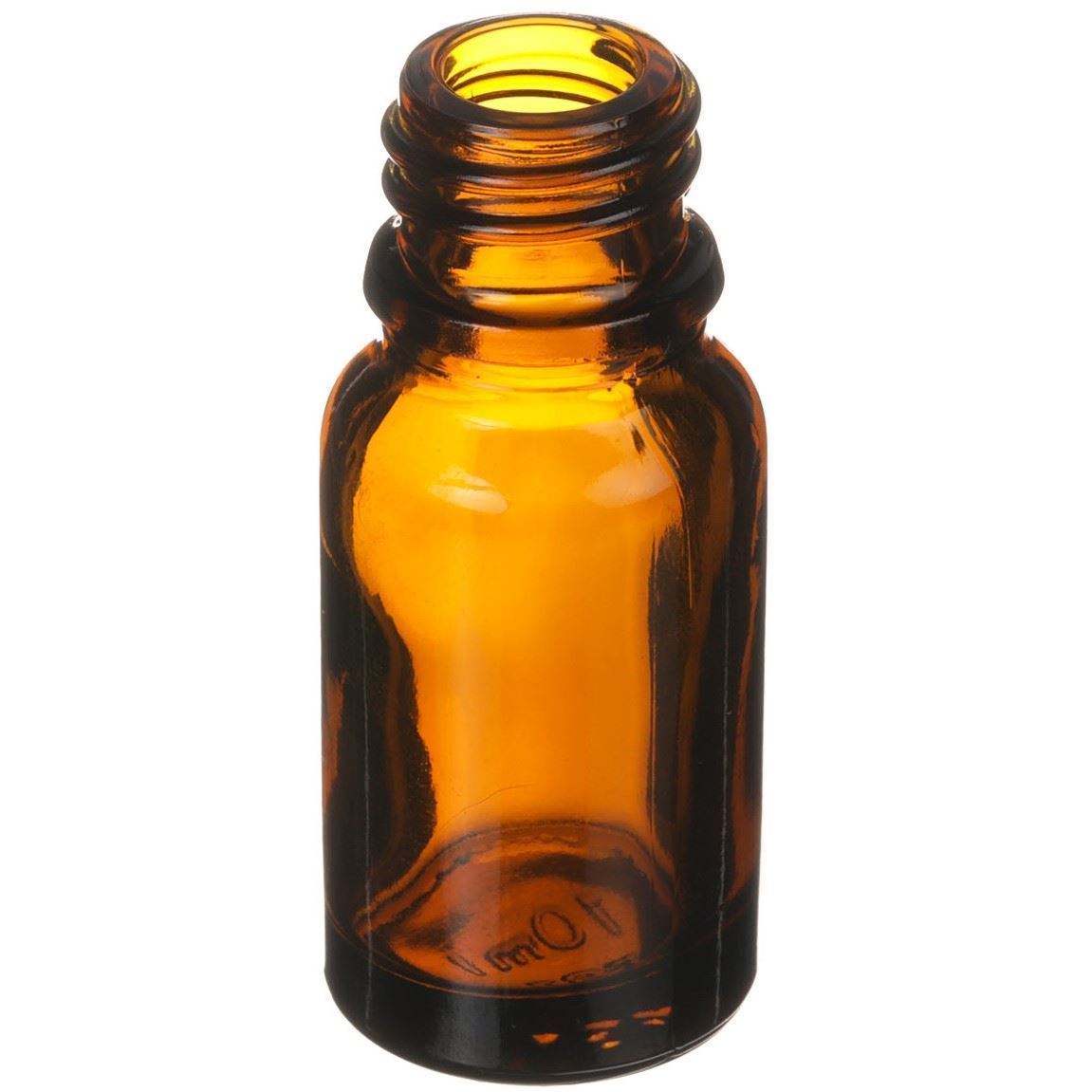 10 ml Amber Glass Dropper Bottle 18 mm Neck Finish, Round Base