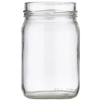 12 oz Clear Glass Jar 70-2035 Lug Neck Finish-Front view