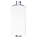 16 oz Clear PET Cosmo Oval Bottle 28-410 Neck Finish-Front View