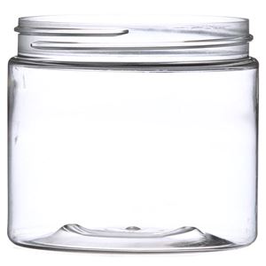 16 oz Clear PET Straight Sided Jar 89-400 Neck Finish-Front View