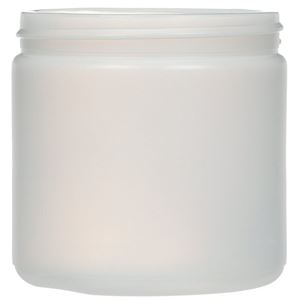 16 oz Natural HDPE Straight Sided Jar 89-400 Neck Finish-front View