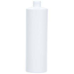 16 oz White HDPE Cylinder Round Bottle 24-410 Neck Finish-Front View