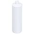 16 oz White HDPE Cylinder Round Bottle 24-410 Neck Finish-Front View