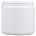 16 oz White HDPE Straight Sided Jar 89-400 Neck Finish-Front View