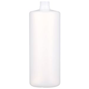 32 oz Natural HDPE Cylinder Round Bottle 28-410 Neck Finish-Front View