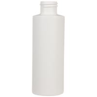 4 oz White HDPE Cylinder Round Bottle 24-410 Neck Finish-Front View