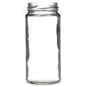 8 oz Clear Glass Straight Sided Jar 53 mm Lug Neck Finish-Front View