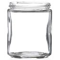 8 oz Clear Glass Straight Sided Jar 70 mm Lug Neck Finish-Front View
