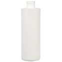 8 oz White HDPE Cylinder Round Bottle 24-410 Neck Finish-Top View