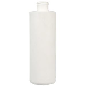 8 oz White HDPE Cylinder Round Bottle 24-410 Neck Finish-Top View