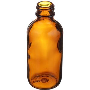 Picture of 2 oz Amber Glass Boston Round Bottle 20-400 Neck Finish, Round Base