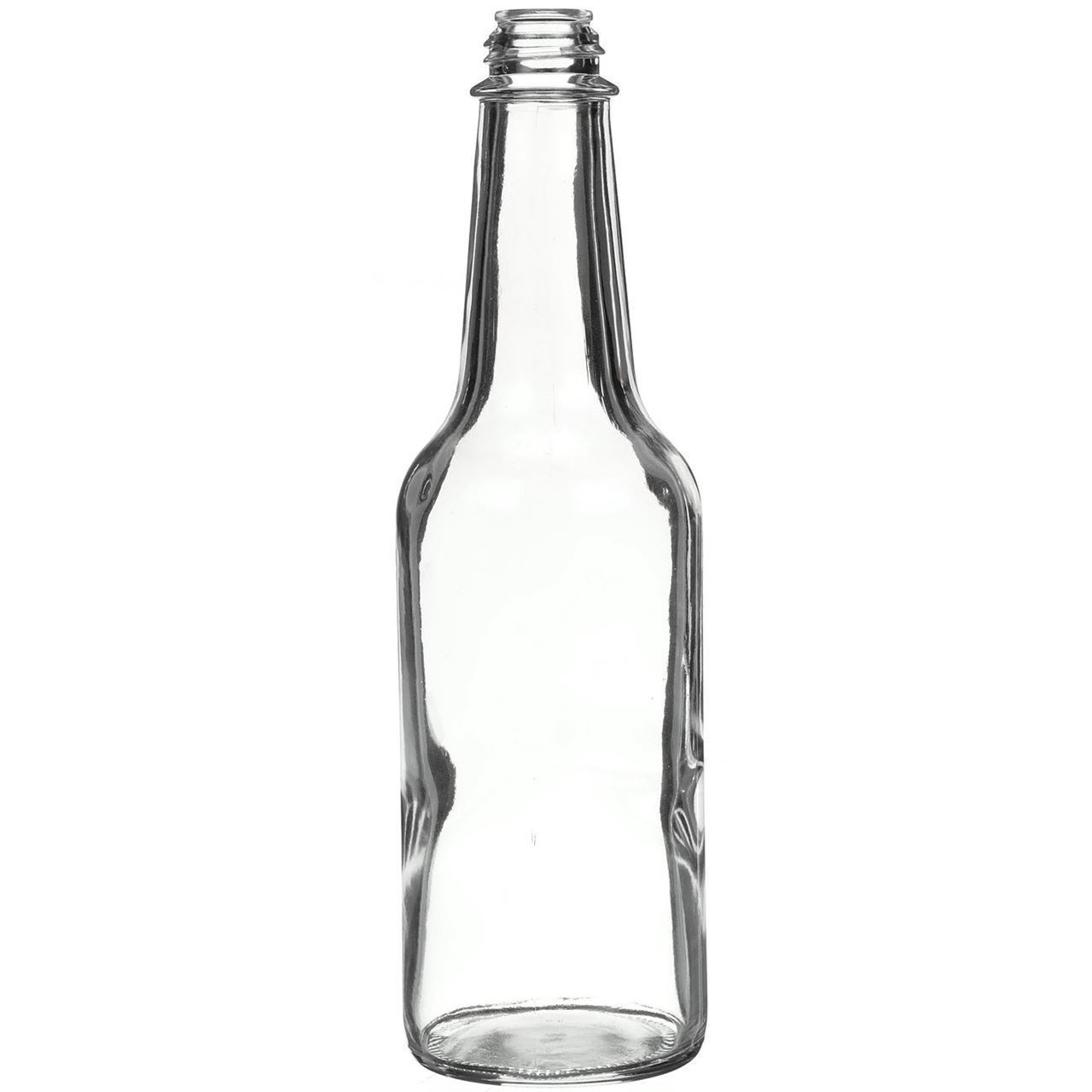 10oz (300ml) Flint Glass Woozy Sauce Bottle Round - 24-414 Neck