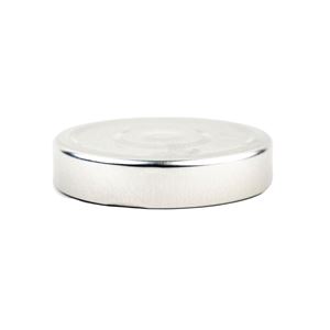 Picture of 70 mm Silver Metal Lug Closure with Vaccum Button, Plastisol Liner